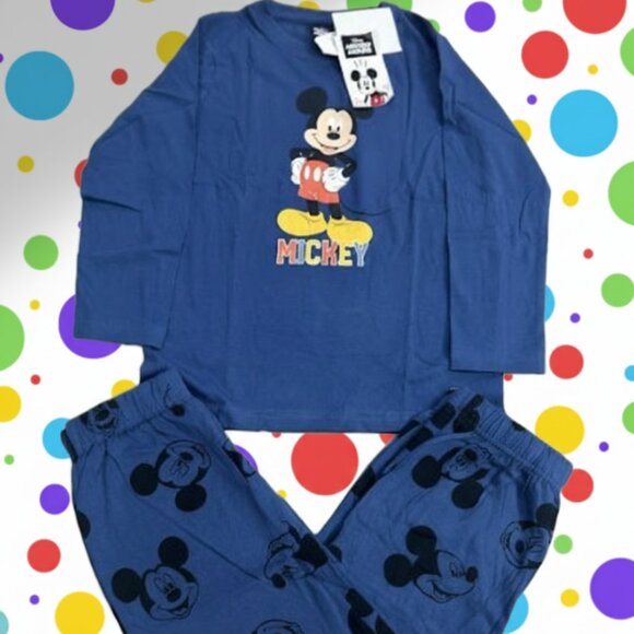 Mickey Mouse Kids Pajama Set – Blue Disney Nightwear NWT - Picture 2 of 5
